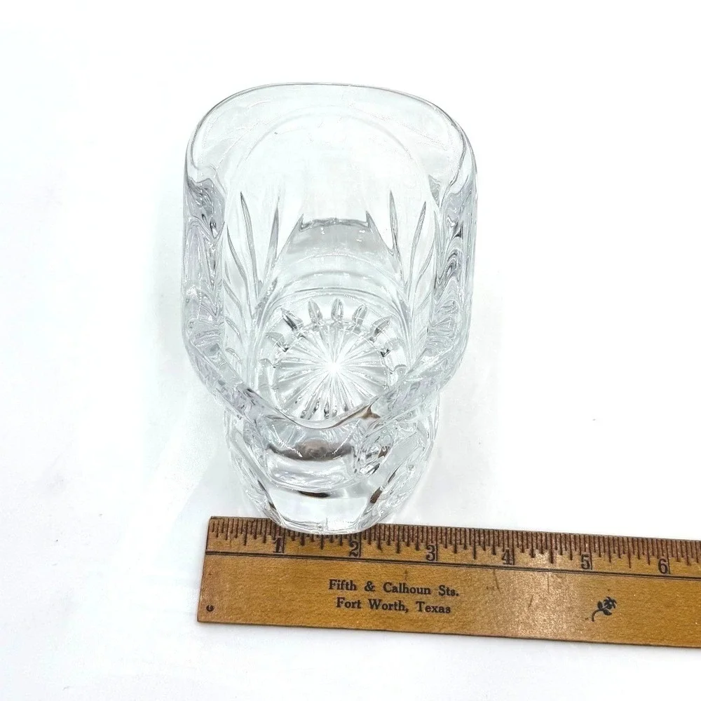 Vintage‎ Lead Crystal Clear Glass Sleigh Candle Holder Home Decor HEAVY